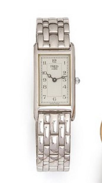 null FRED Paris 
N° 550754-11119
Ladies' stainless steel wristwatch, white dial,...