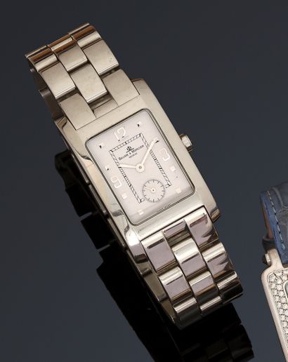 null BAUME & MERCIER Hamton 
Circa 2000
Men's stainless steel wristwatch, white dial,...