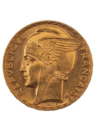 null IIIE REPUBLIQUE
100 Francs in gold 1936 "BAZOR
THE FRANC : 554/7
Superb.