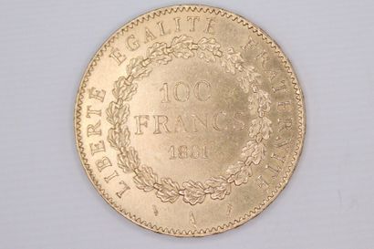 null IIIE REPUBLIQUE
100 francs en or type Génie
1881 A 
LE FRANC : 552/4
TTB à ...