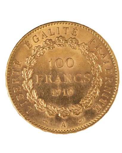 null IIIE REPUBLIQUE
100 francs in gold type Genie
1910 A 
THE FRANC : 553/4
Sup...