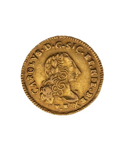 null ITALY - Sicily - Charles of Bourbon
Gold ounce struck in Palermo 1751 
Fr :...