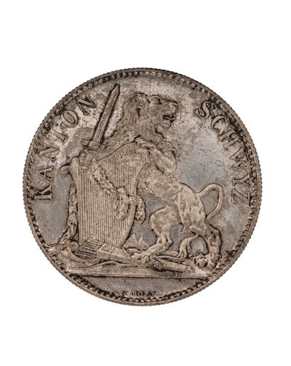 null SUISSE
Lot de deux monnaies d'argent 
Berne : Ecu Louis XV 1758 BB, contremarqué...