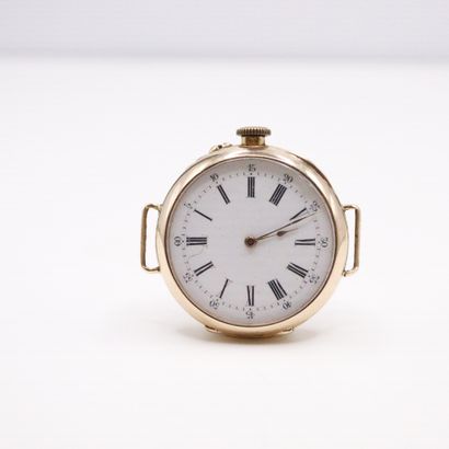 null LE ROY 
About 1900
N° 56101
18k (750) yellow gold collar watch, white enamel...