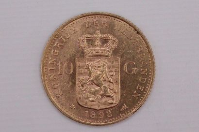 null PAYS-BAS 
Wilhelmine
10 Gulden en or 1898
"au chignon"
FR : 348
Superbe