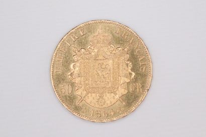 null NAPOLEON III
50 francs en or tête laurée 1864 A
LE FRANC : 548/4
TTB à Supe...