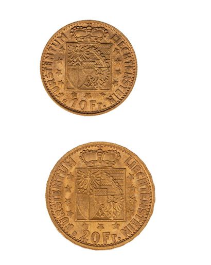 null LIECHTENSTEIN
20 Franken et 10 franken or 1946
FR : 17 et 18
Poids : 9,68 g...