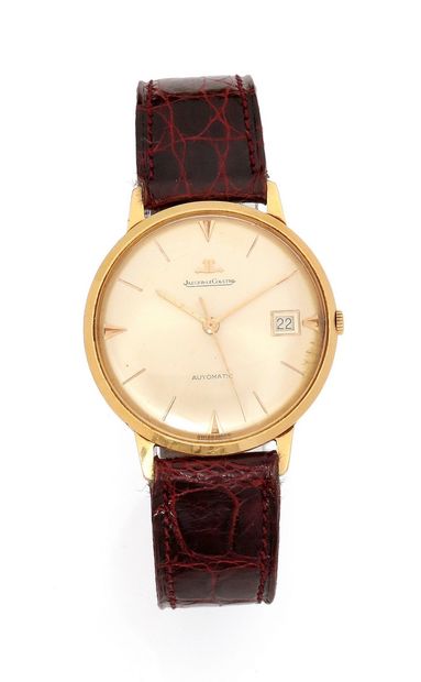 null JAEGER LECOULTRE 
Circa 1960
N° 161181
18k (750) yellow gold men's wristwatch,...
