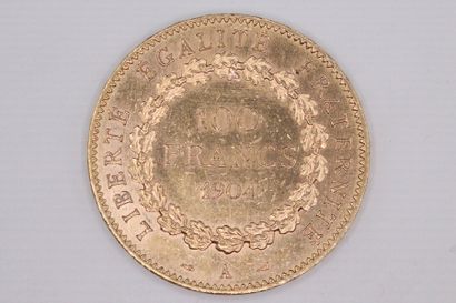 null IIIE REPUBLIQUE
100 francs en or type Génie
1904 A 
LE FRANC : 552/17
TTB (...