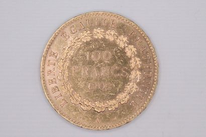 null IIIE REPUBLIQUE
100 francs in gold type Genie
1902 A 
THE FRANC : 552/15
TT...