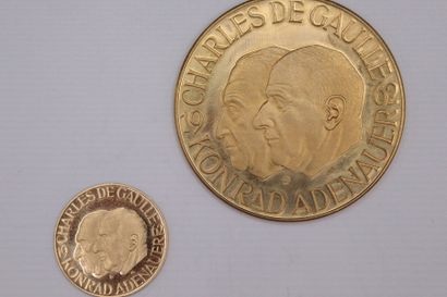 null FRANCO-GERMAN RECONCILIATION
Lot of 2 medals in gold 900 thousandths of 10 and...