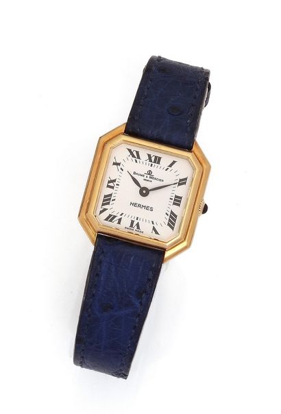 null BAUME & MERCIER for HERMES 
Circa 1970
N° 794278
Ladies' wristwatch in 18k (750)...