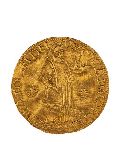 null PORTUGAL - Jean III (1521 - 1557)
Saint Vincent d'or frappé à Lisbonne 
Variété...