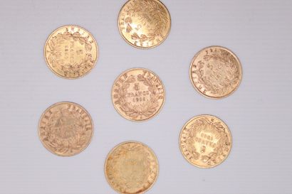 NAPOLEON III
Lot de 7 monnaies de 5 Francs...