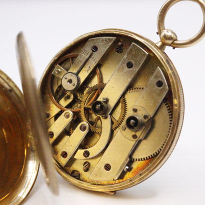 null Anonymous 
About 1880
N° 11121
18k (750) yellow gold pocket watch, white enamel...