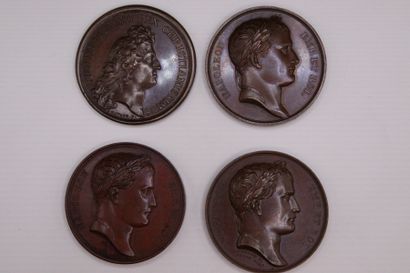 null POLAND
Lot of 4 copper medals 
- LOUIS XIV: King Casimir received in Paris in...