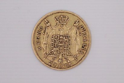 null ITALY - NAPOLEON I 
20 gold liras 1809 Milan 
LMN 854 
Weight : 6.38 g.
 Very...
