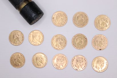 NAPOLEON III 
Lot de 13 pièces de 5 Francs...