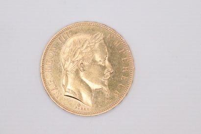 null NAPOLEON III
50 francs en or tête laurée 1864 A
LE FRANC : 548/4
TTB à Supe...