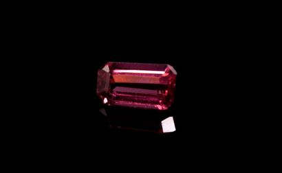null Rectangular garnet with cut sides on paper. 
Weight : 0.95 ct. 

Dimensions...