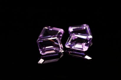 Mixture of four rectangular amethysts with...