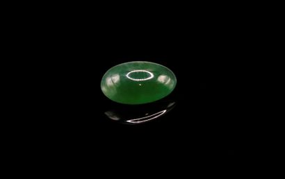 null Jade cabochon on paper. 
Probably not heated or treated. 
Weight : 1.26 ct....