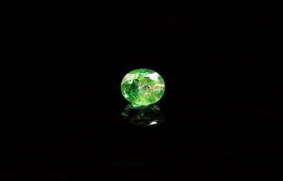 null Oval tsavorite garnet on paper.
Weight : 0.37 ct

Dimensions : 4.5mm x 3.7m...