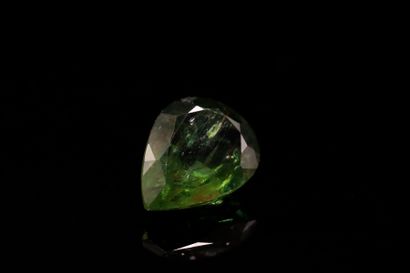 null Important green apatite pear on paper. 
Weight : 6.18 cts. 

Dimensions : 13mm...