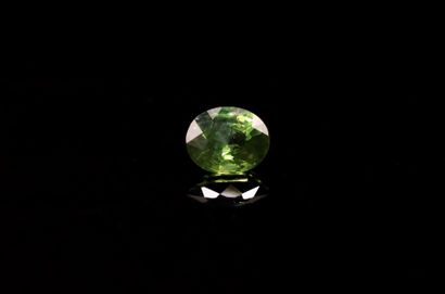 null Green oval sapphire on paper.
Weight : 0.59 ct

Dimensions : 5.2mm x 4.4mm