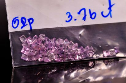 Mixed of sixty two rectangular pink sapphires...