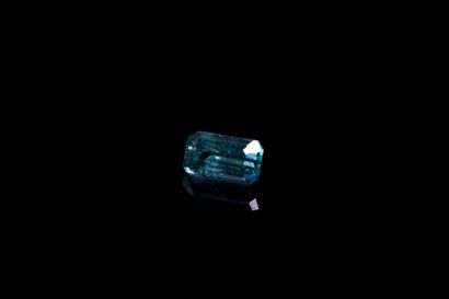 null Rectangular green tourmaline with cut sides on paper. 
Probably not heated.
Weight...