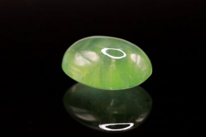 null Green prehnite oval cabochon on paper.
Weight : 14.12 cts 

Size : 16.5mm x...