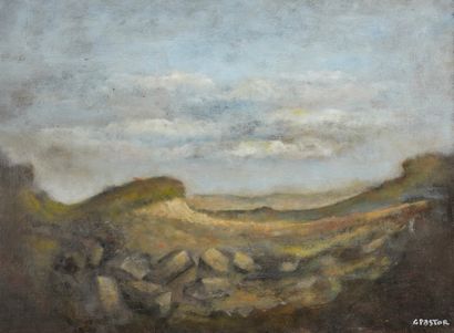 null PASTOR Gilbert (1932-2015)
"The ridge"
Oil on canvas mounted on wood and signed...