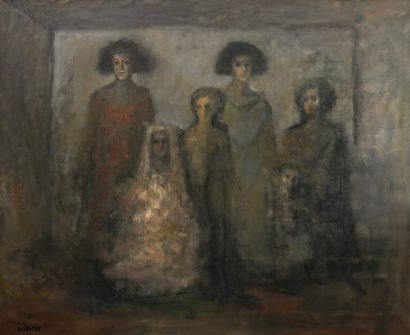null PASTOR Gilbert (1932-2015)
"The wedding"
Oil on canvas signed lower left. 
Stamp...