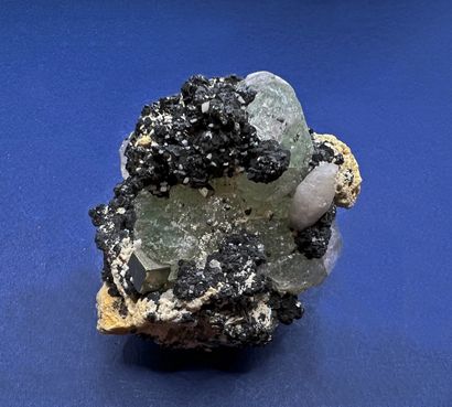 null Association blende, pyrite cubique, calcite, fluorine verte (1983)
Pérou
Dimensions...