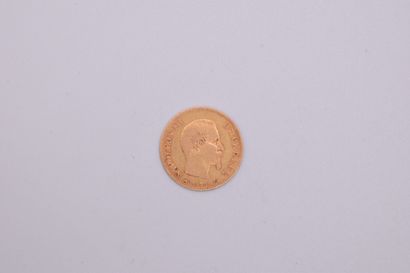 null Gold coin of 10 Francs Napoleon III bare head (1858, Paris).
Weight : 3.19 ...