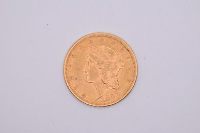 null Gold coin of 20 dollars Liberty Head (1867, San Francisco).
Weight : 33.43 ...