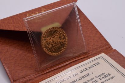 null Gold coin (920%) from the Monnaie de Paris, 1st transoceanic flight of the Concorde.
Weight...