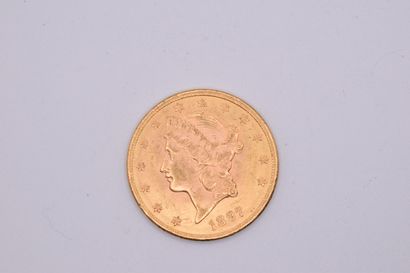null Gold coin of 20 dollars "Liberty" (1897).
Weight : 33.43g.