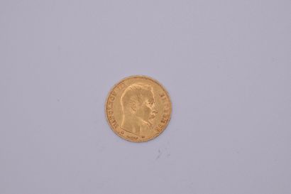 null Gold coin of 20 francs Napoleon III bare head
(1859 (BB). Workshop : Strasbourg).

Weight...