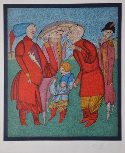 CHEMIAKIN Mikhail, né en 1943 Le Carnaval de Saint-Pétersbourg Lithographie en couleurs,...