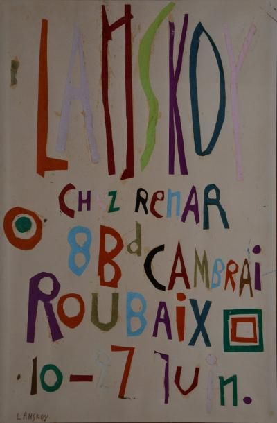 LANSKOY André, 1902 -1976 Chez Renar 8 Bd Cambrai, Roubaix, 10 - 27 juin Collage...