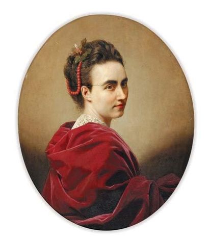 MNISZECH André, 1823 -1905 Portrait de Madame Alexandre Pascal, née Berthe de Lagatinerie,...