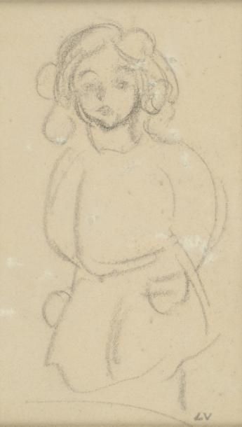 VALTAT Louis, 1859 -1962 Dessin au fusain sur papier beige (petites restaurations),...