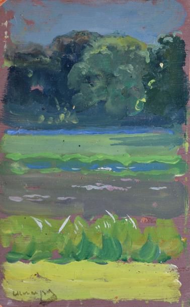 CHMAROFF Paul, 1874 -1950 Paysage aux arbres Huile sur carton, signé en bas à gauche,...