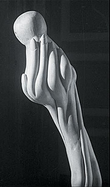 BARZIC Philippe (Né en 1965) La main Sculpture en bois, taille directe, Haut.: 150...