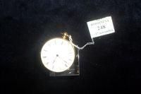 null Montre de dame à clé en or jaune gravé, échappement à cylindre. XIXe siècle....