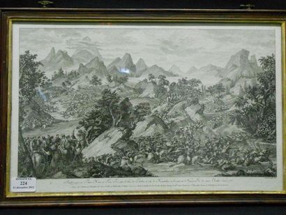 null Gravure des conquêtes de l'empereur Qianlong. Appartient à une série de onze...