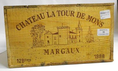 null 12 Bouteilles CH. LA TOUR DE MONS, Margaux 1988. cb