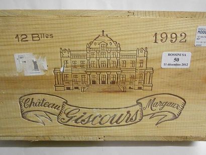null 12 Bouteilles CH. GISCOURS, 3° cru Margaux 1992. cb